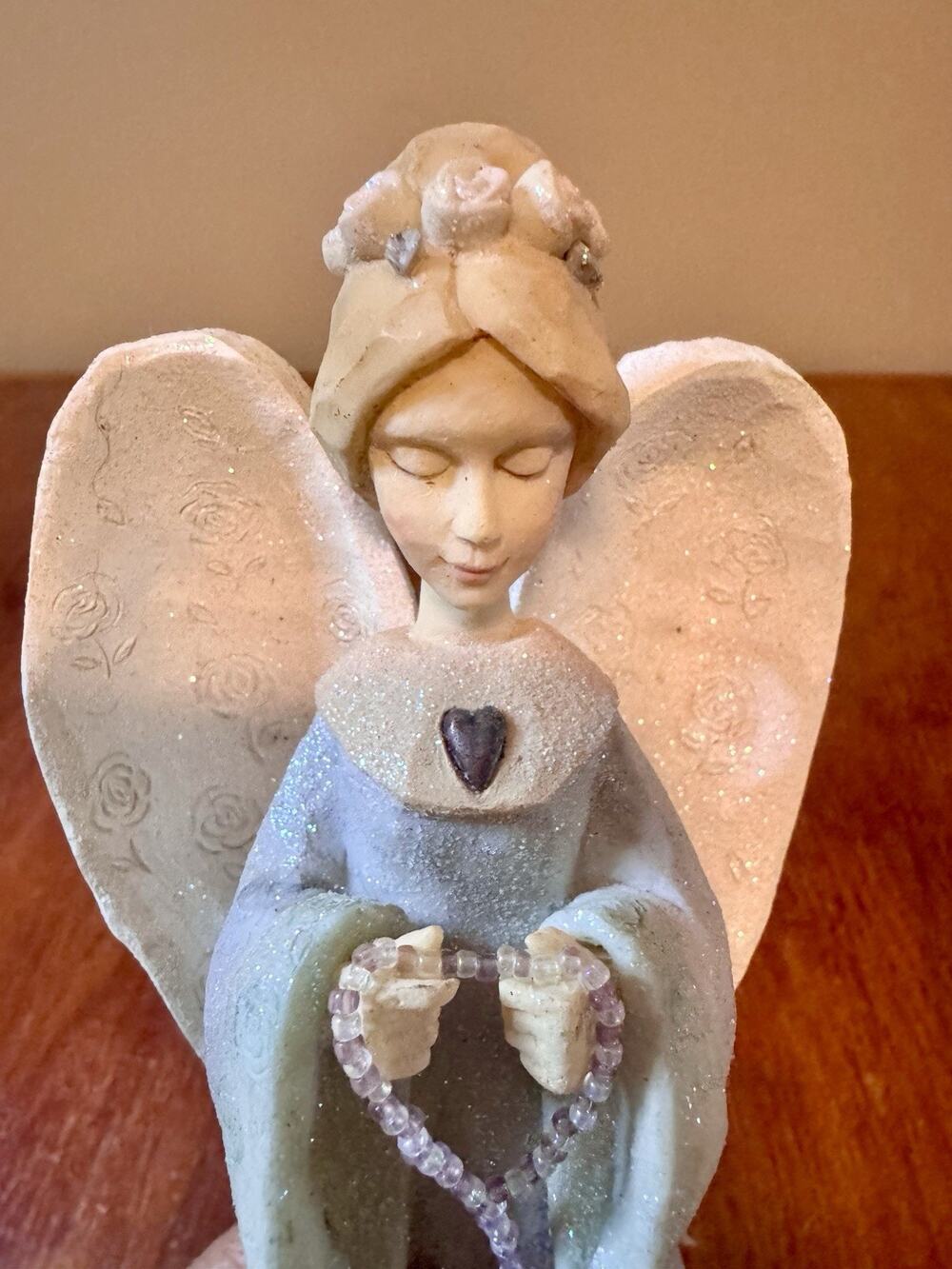 Enesco Foundations Hail Mary 9" Tall Angel Rosary by Karen Hahn Vintage 2002